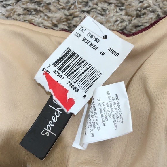 NWT Speechless Dress Size Big Girls Large Wine Red Nude Lace Mesh Cutout - Picture 6 of 10